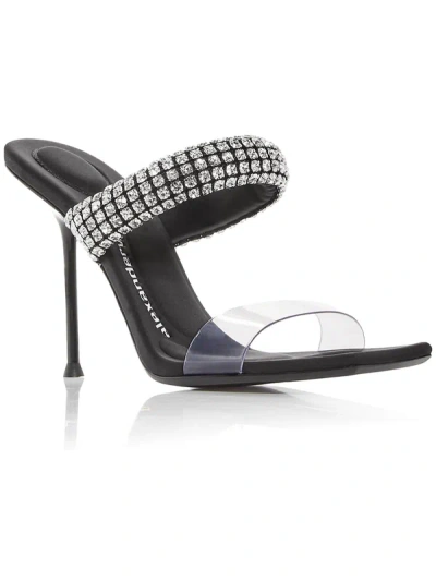 Shop Alexander Wang Julie Womens Square Toe Rhinestone Heels In Black