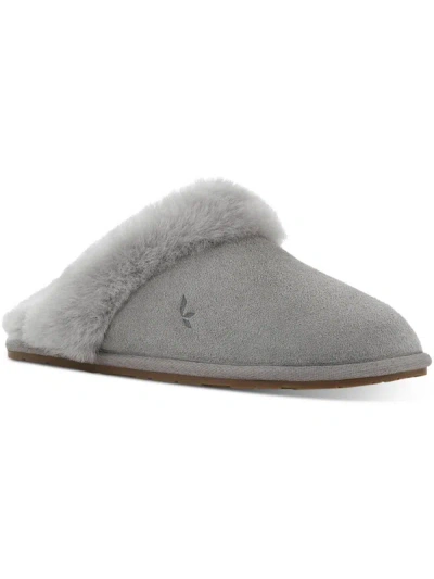 Shop Koolaburra Milo Womens Suede Slides Slip-on Slippers In Grey