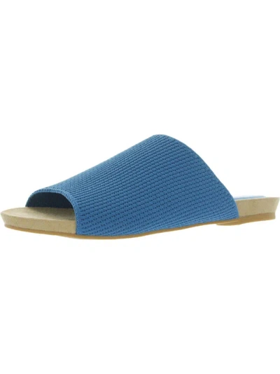 Shop Bellini Nigh Womens Knit Flat Slide Sandals In Blue