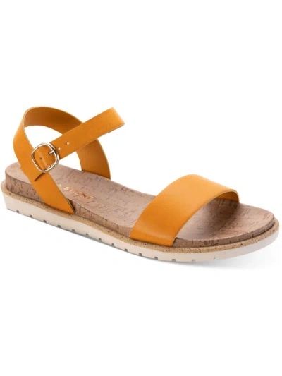 Shop Sun + Stone Keley Womens Faux Leather Gladiator Flat Sandals In Yellow