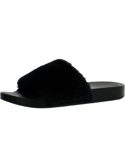 Shop Madden Girl Fancy Womens Slip On Rhinestone Slide Sandals In Black