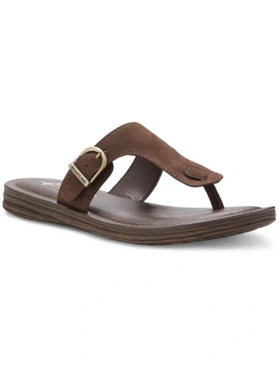 Shop Eastland Emilia Womens Slip-on Slides Thong Sandals In Brown