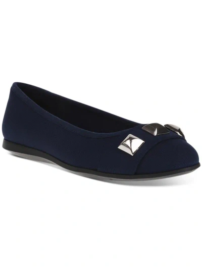 Shop Anne Klein Womens Studded Comfort Loafers In Blue