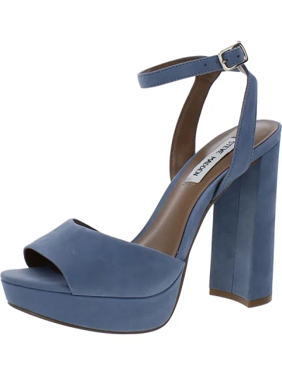 Shop Steve Madden Brrit Womens Suede Ankle Strap Heels In Blue