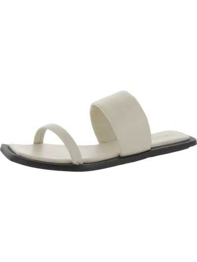 Shop St Agni Womens Faux Leather Slip On Slide Sandals In White