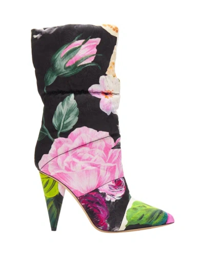 Shop Jimmy Choo Off-white Sara 100 Floral Brocade Padded Boots In Multi
