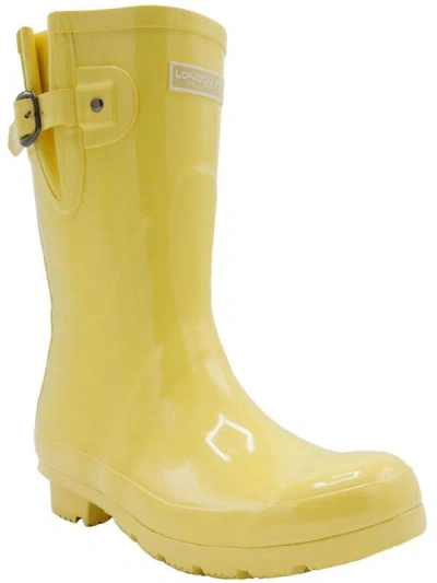 Shop London Fog Lfw Tally Womens Waterproof Cushioned Insole Rain Boots In Yellow