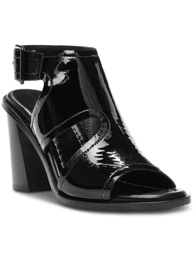 Shop Donald J Pliner Emiko Womens Patent Open Toe Strap Sandals In Black