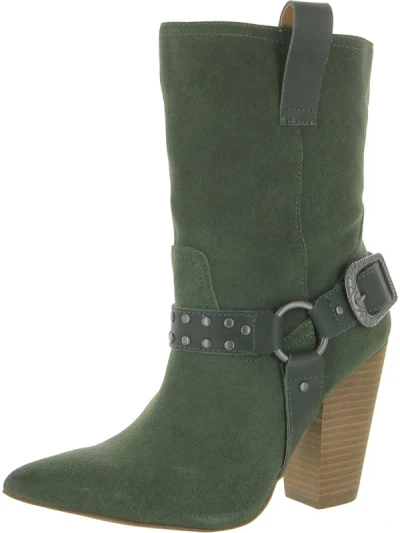 Shop Dingo Dancin Queen Womens Suede Pointed Toe Mid-calf Boots In Green