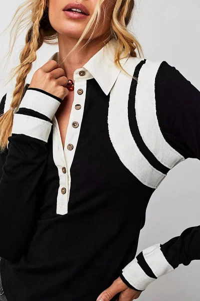 Shop Free People Wednesday Polo In Black Combo