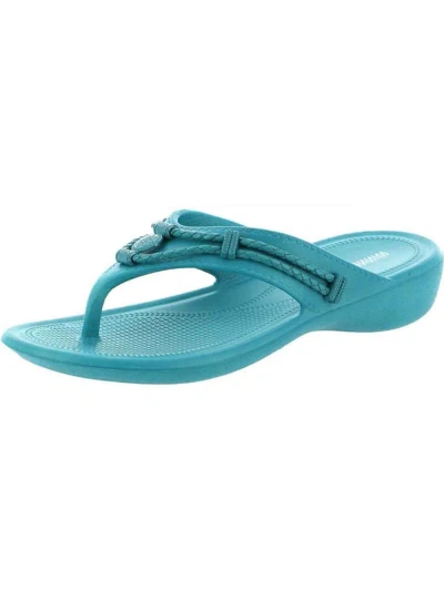 Shop Minnetonka Silverthorne Prism Womens Thong Slip On Flip-flops In Blue
