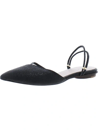 Shop All Black Womens Leather Illusion Ballet Flats In Black