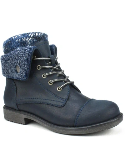 Shop Cliffs By White Mountain Duena Womens Faux Leather Hikinig Casual Boots In Blue
