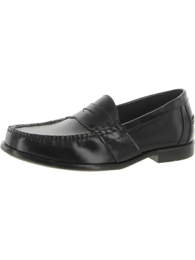 Shop Nunn Bush Kent Mens Leather Moc Toe Penny Loafers In Black