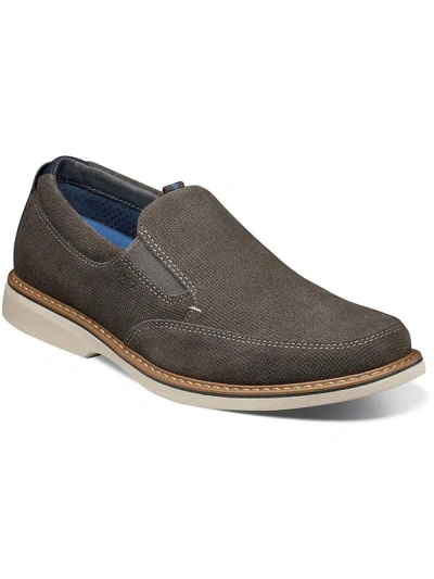 Shop Nunn Bush Otto Mens Leather Slip-on Loafers In Grey