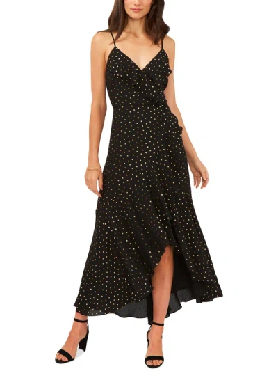 Shop Msk Womens Printed Long Maxi Dress In Black