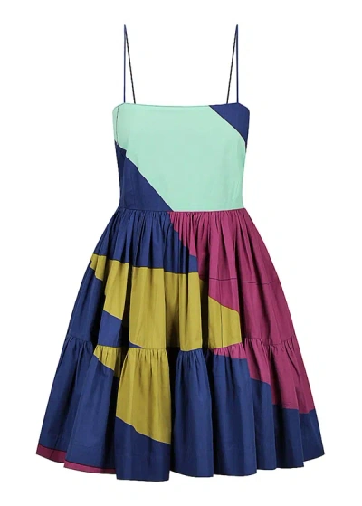 Shop S/w/f Tiered Mini Dress In Reflections In Multi