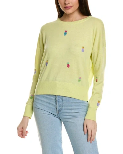 Shop Wispr Pineapple Embroidery Sweater In Yellow