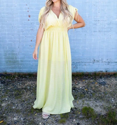 Shop Mustard Seed Everly Summer Drawstring Dress In Lemon In Yellow
