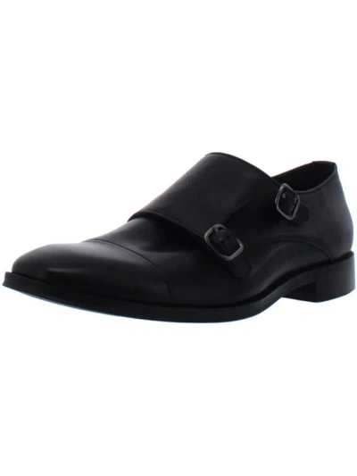 Shop The Men's Store Mens Leather Slip On Monk Shoes In Black