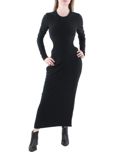Shop Afrm Womens Side Ruched Open Back Sheath Dress In Black