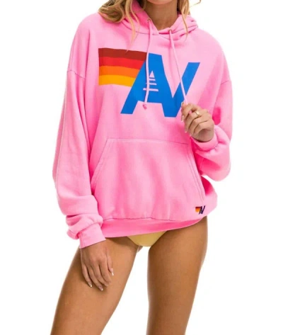 Shop Aviator Nation Relaxed Fit Logo Pullover Hoodie In Neon Pink
