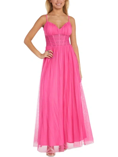 Shop Morgan & Co. Juniors Womens Sweetheart Neck Long Evening Dress In Pink