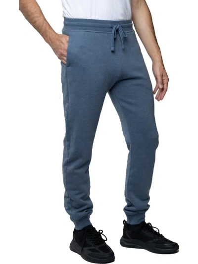 Shop Lazer Mens Fleece Comfy Jogger Pants In Blue