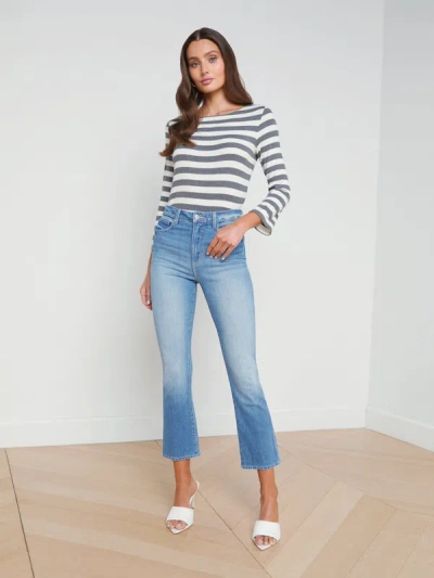 Shop L Agence Mira Cropped Micro Boot Jean In Cowan