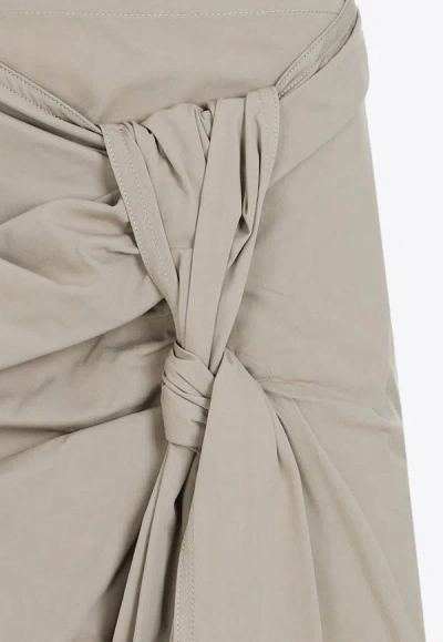 Shop Bottega Veneta A-line Knot Midi Skirt In Nude