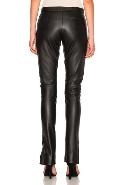 Shop Loewe Leather Trousers In Black