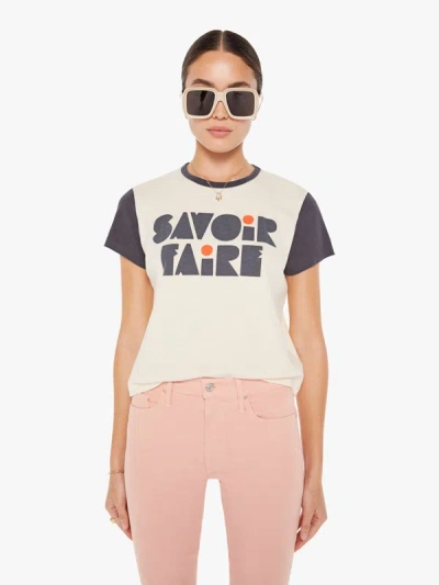 Shop Mother The Goodie Goodie Ringer Savoir Faire T-shirt In White