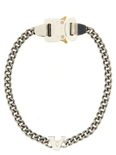 Shop Alyx 1017  9sm Buckle Charm Logo Necklace In Silver