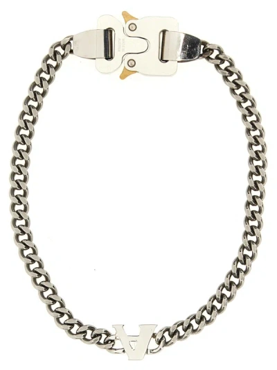 Shop Alyx 1017  9sm Buckle Charm Logo Necklace In Silver