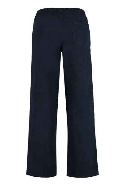 Shop Apc A.p.c. Cotton Trousers In Blue