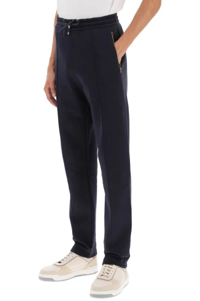 Shop Agnona Cotton And Cashmere Joggers In Blue