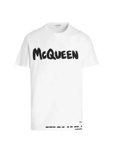 Shop Alexander Mcqueen Logo T-shirt In White/black