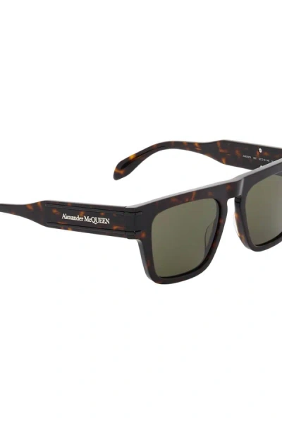 Shop Alexander Mcqueen Tortoiseshell Sunglasses In Brown