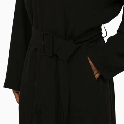 Shop Balenciaga Single-breasted Belted Coat In Black