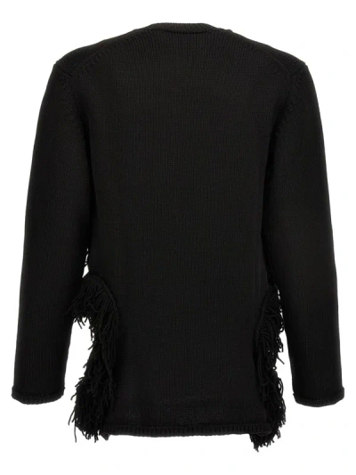 Shop Comme Des Garçons Homme Deux Comme Des Garçons Homme Plus Cut-out And Fringed Sweater In Black