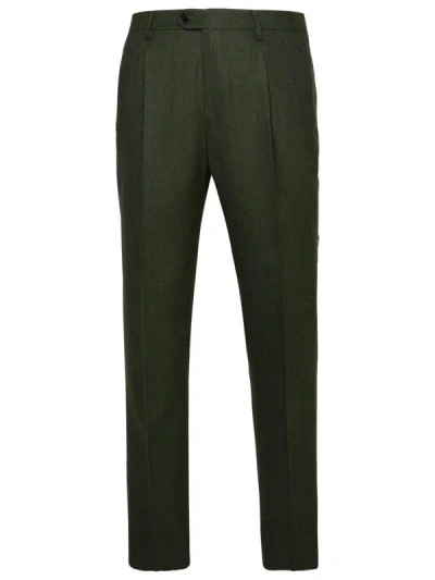 Shop Etro Green Wool Pants