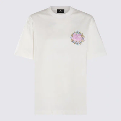 Shop Etro White Multicolour Cotton T-shirt
