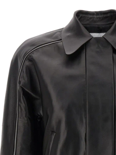 Shop Ferragamo Leather Blouson In Black