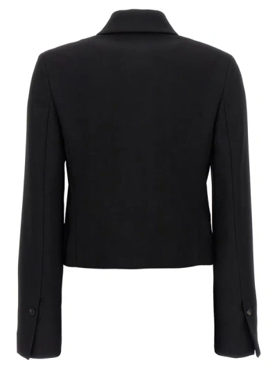 Shop Ferragamo Single Breasted Short Jacket In Black