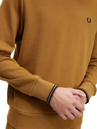 Shop Fred Perry Sweatshirt With Logo In Brown