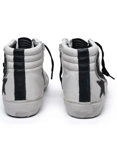 Shop Golden Goose 'slide' White Leather Sneakers