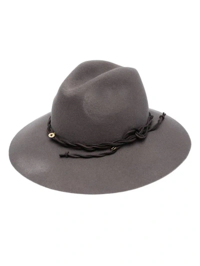 Shop Golden Goose Fedora Wool Hat In Grey