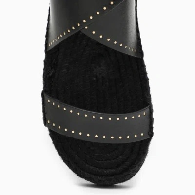 Isabel Marant Studed Leather Espadrilles In Black