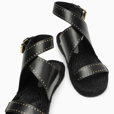 Isabel Marant Studed Leather Espadrilles In Black