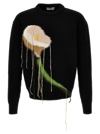 Shop Lanvin 'calla' Sweater In Black
